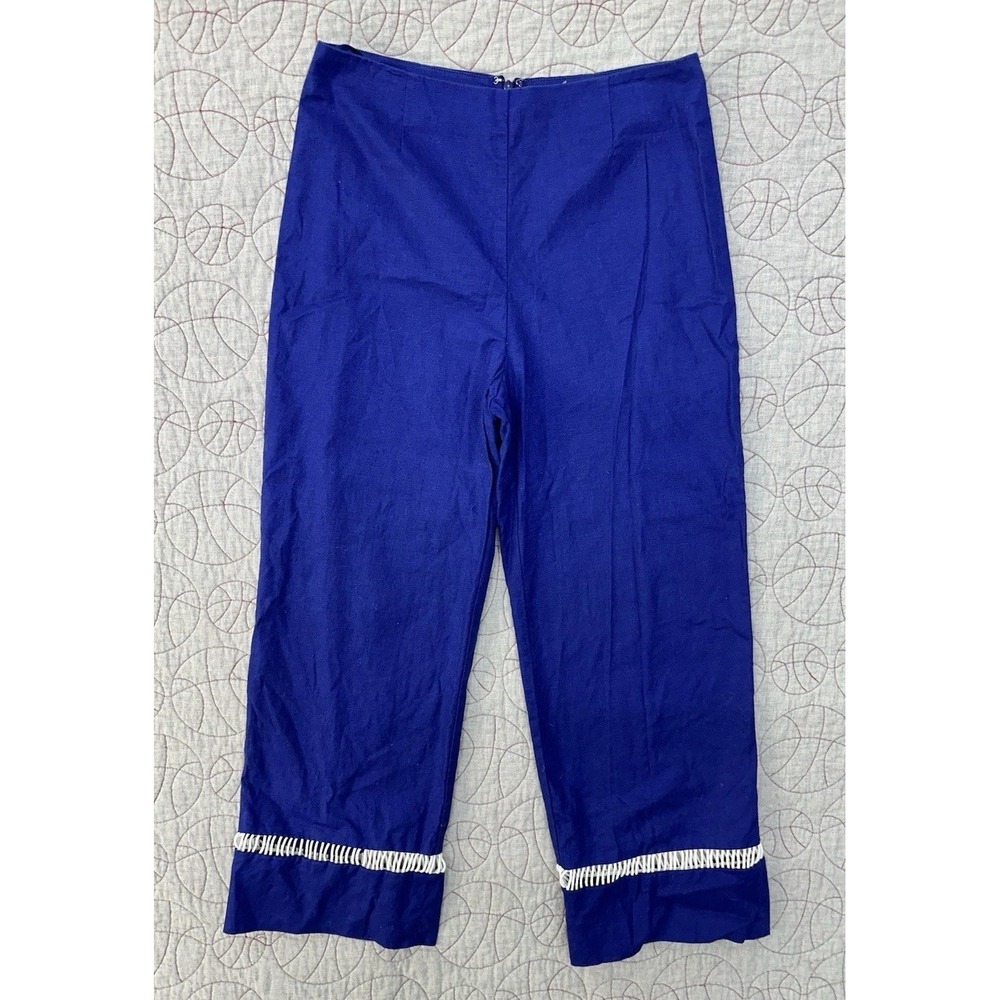 STAUD Pine Pants Midnight‎ Blue Cotton Linen / Women's 8